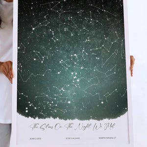 Mappa stellare personalizzata – File digitale + Poster stampato + Opzione cornice – Regalo per matrimonio, nascita, anniversario