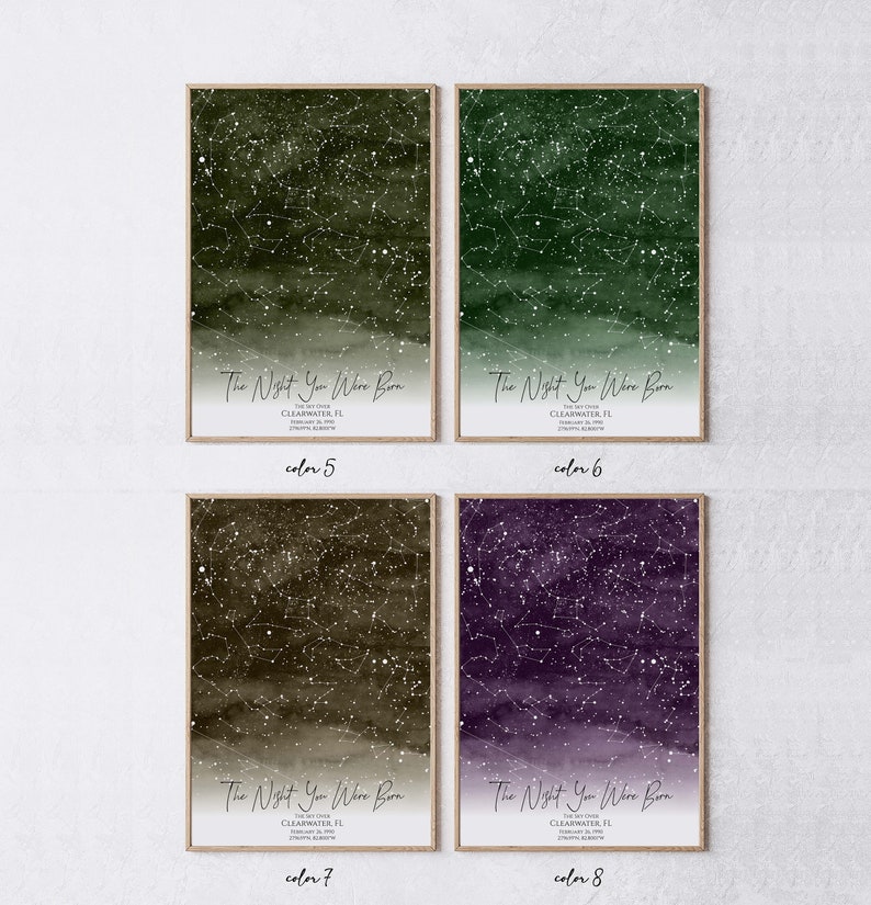 Carte des étoiles personnalisée, cadeau pour un couple, impression ciel nocturne, carte de la constellation, chevalet de carte des étoiles personnalisé, cadeau de mariage personnalisé cadeau d'anniversaire image 2