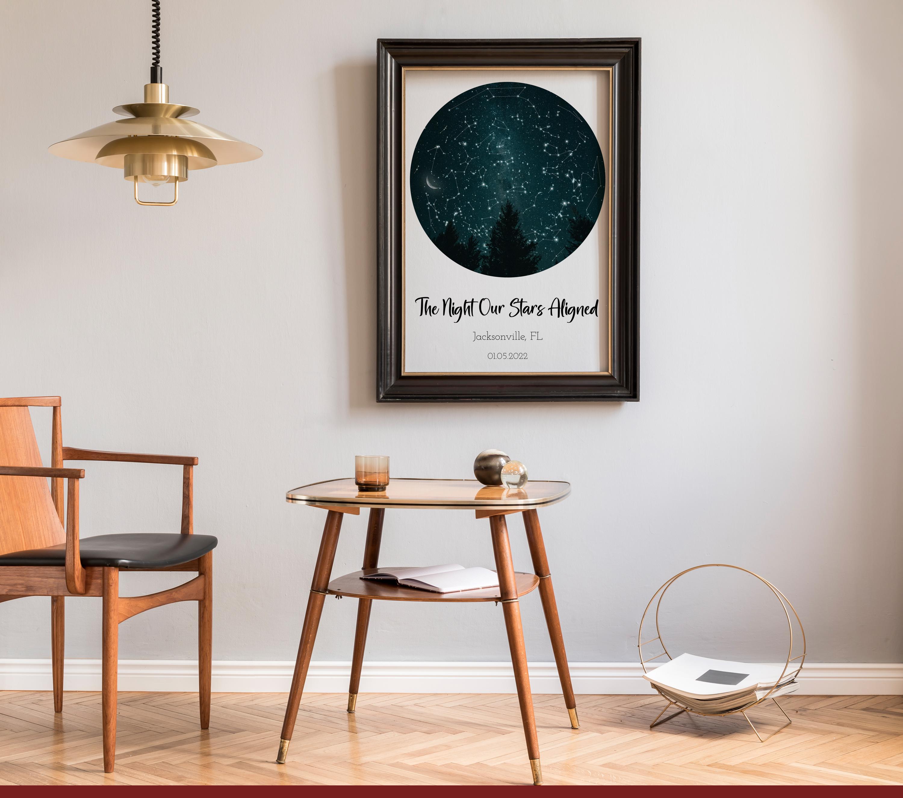 Personalized Constellation and Star Map | Night Sky Print | Custom Star ...