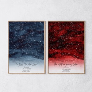 Carte des étoiles personnalisée, cadeau pour un couple, impression ciel nocturne, carte de la constellation, chevalet de carte des étoiles personnalisé, cadeau de mariage personnalisé cadeau d'anniversaire image 8