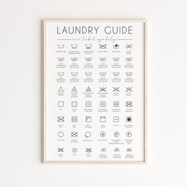 Laundry symbol sign, Laundry Room Decor, Laundry Print, Laundry Room Symbols, Laundry Printable Art, Care Label Guide, Digital Print