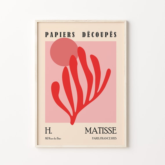 Henri Matisse Abstract Printable Wall Art, Papier Decoupes, Henri Matisse Poster, Pink Matisse Cut Out&#39;s Poster, Wall Art Poster, Matisse