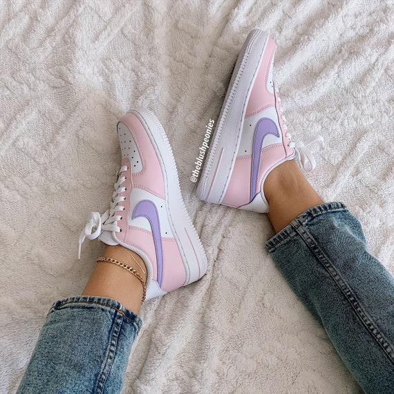 air force 1 pink and purple swoosh
