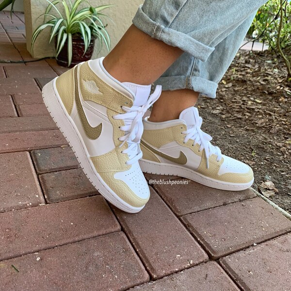 cream and brown jordans