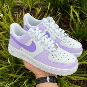 Air Force 1 Low custom nike shoes baby blue with black swoosh