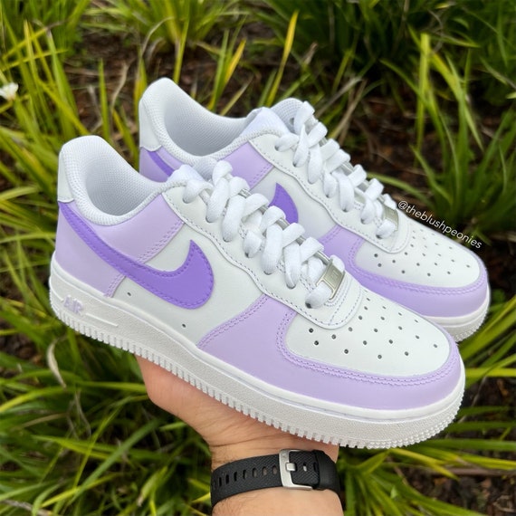 Custom Nike Air Force 1 Low light Purple With Dark Purple Swoosh