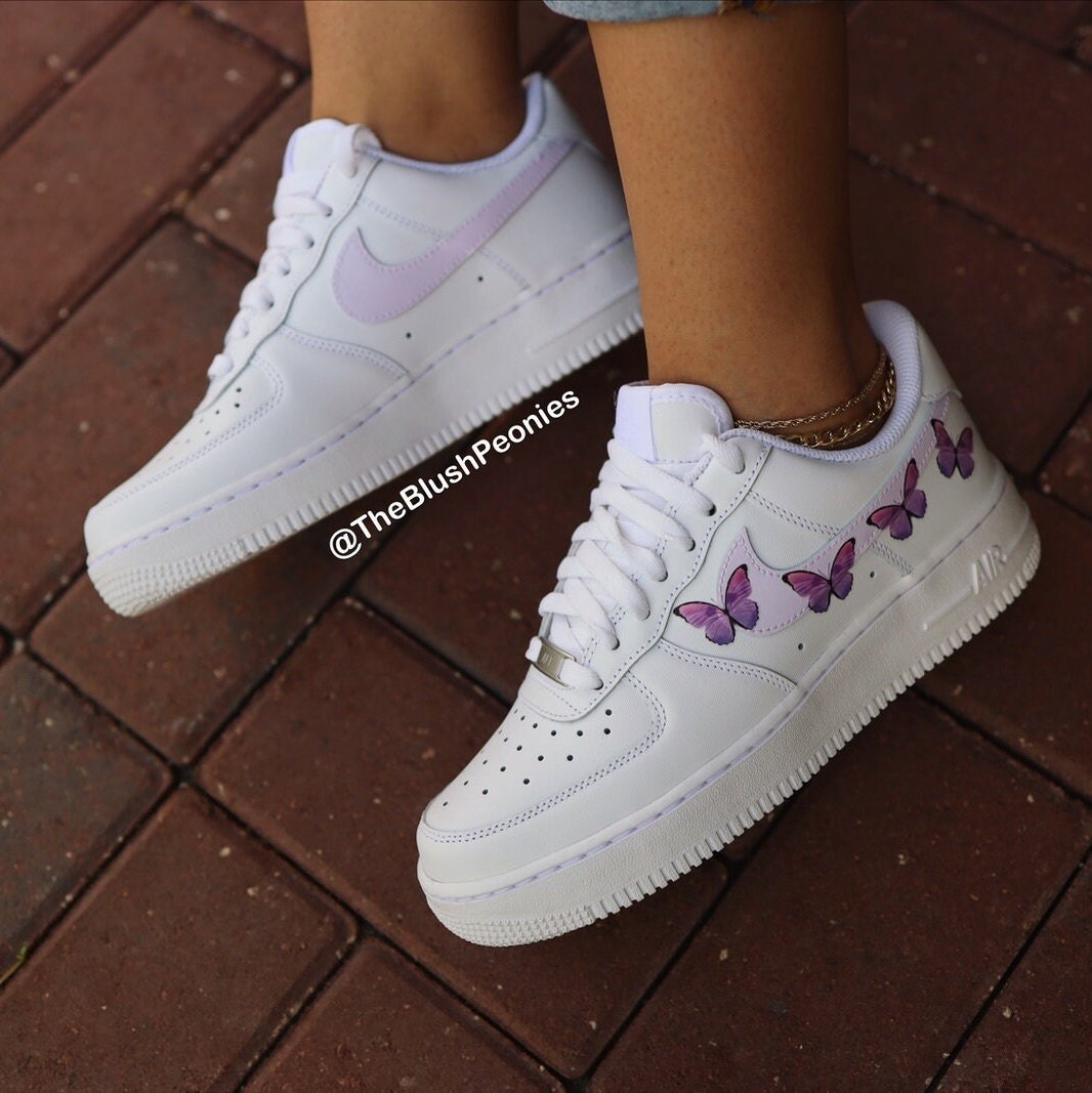 purple butterfly air force ones