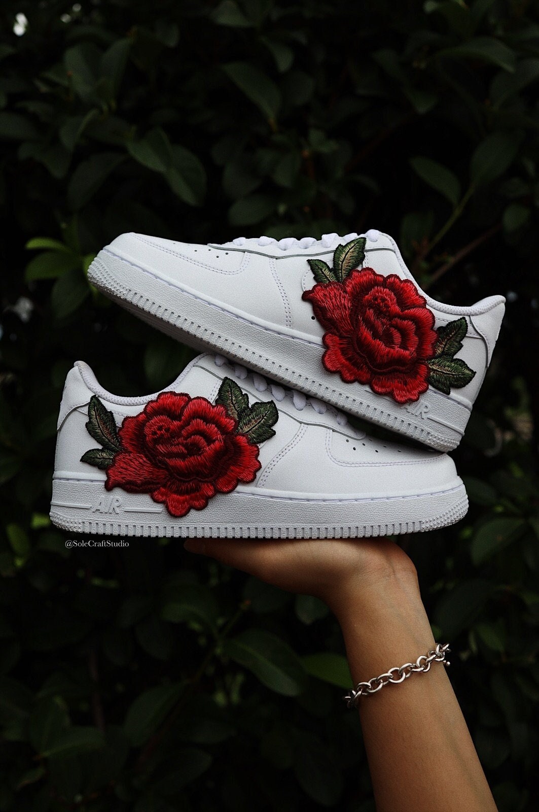 Custom Nike Air Force 1 Red Rose - Custom Nike Shoes – BlvdCustom