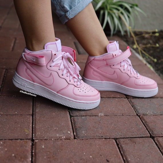 Nike Air Force 1 Mid Custom Dip Dyed Sneakers Women's light Pink - Etsy