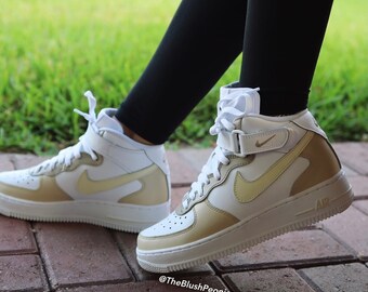 Air Force 1 Mid Top Beige/Marrón/Crema Multicolores - Etsy España