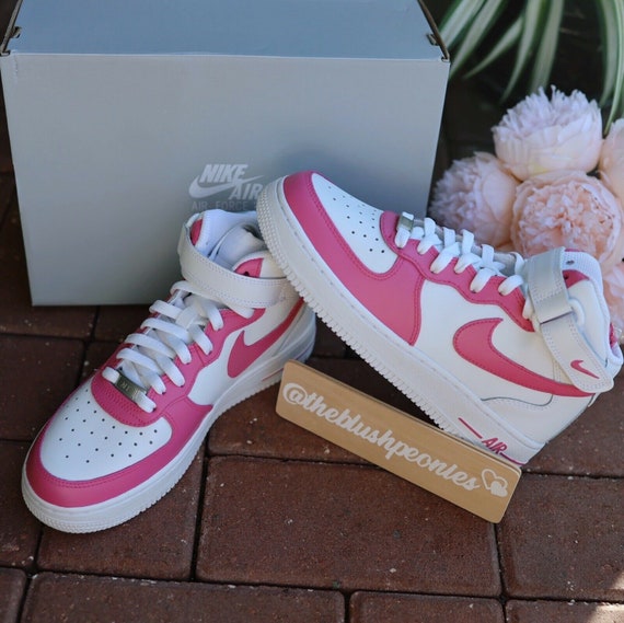 Buy Pink Custom Nike Air Force 1 Mid High Top Sneakers Online in India 