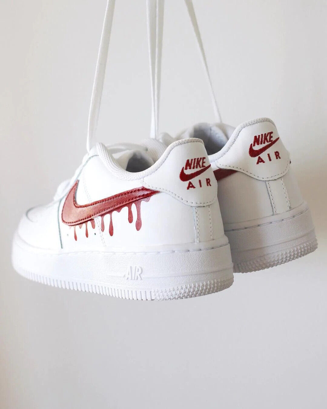 Nike Air Force 1 Custom Sneakers Blood Drip Splatter Red Black