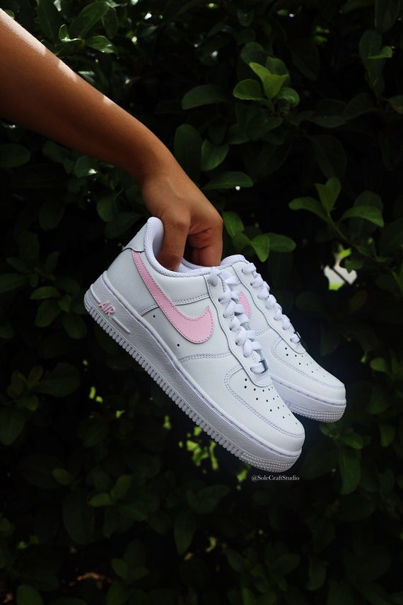 Custom Air Force One Light Pink Hand Painted Women's Shoes