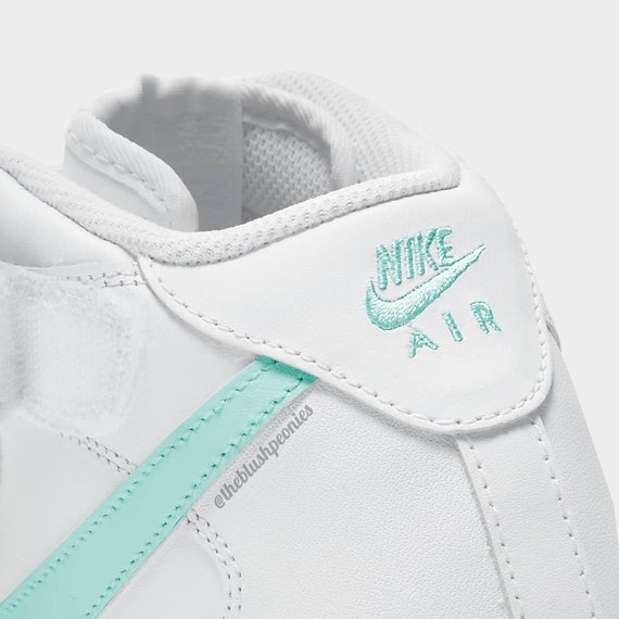 Aangepaste Nike Air Force 1 Mids lichtblauw | Etsy