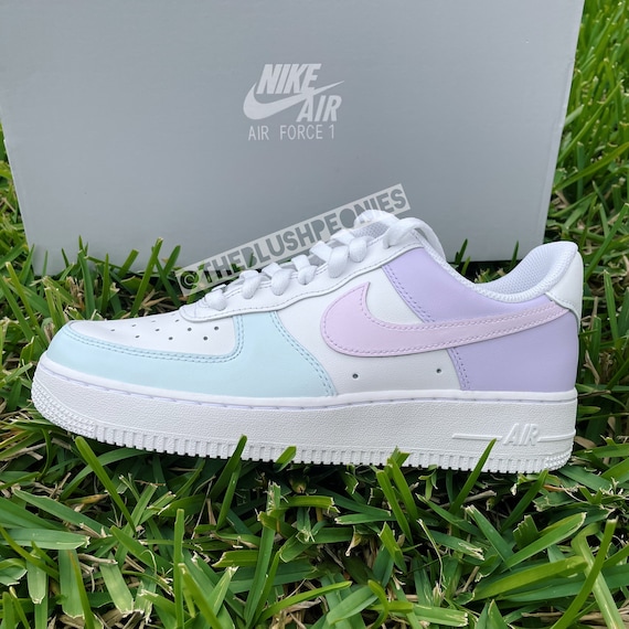 Custom Nike Air Force Low light Purple Blue With Light - Etsy Israel