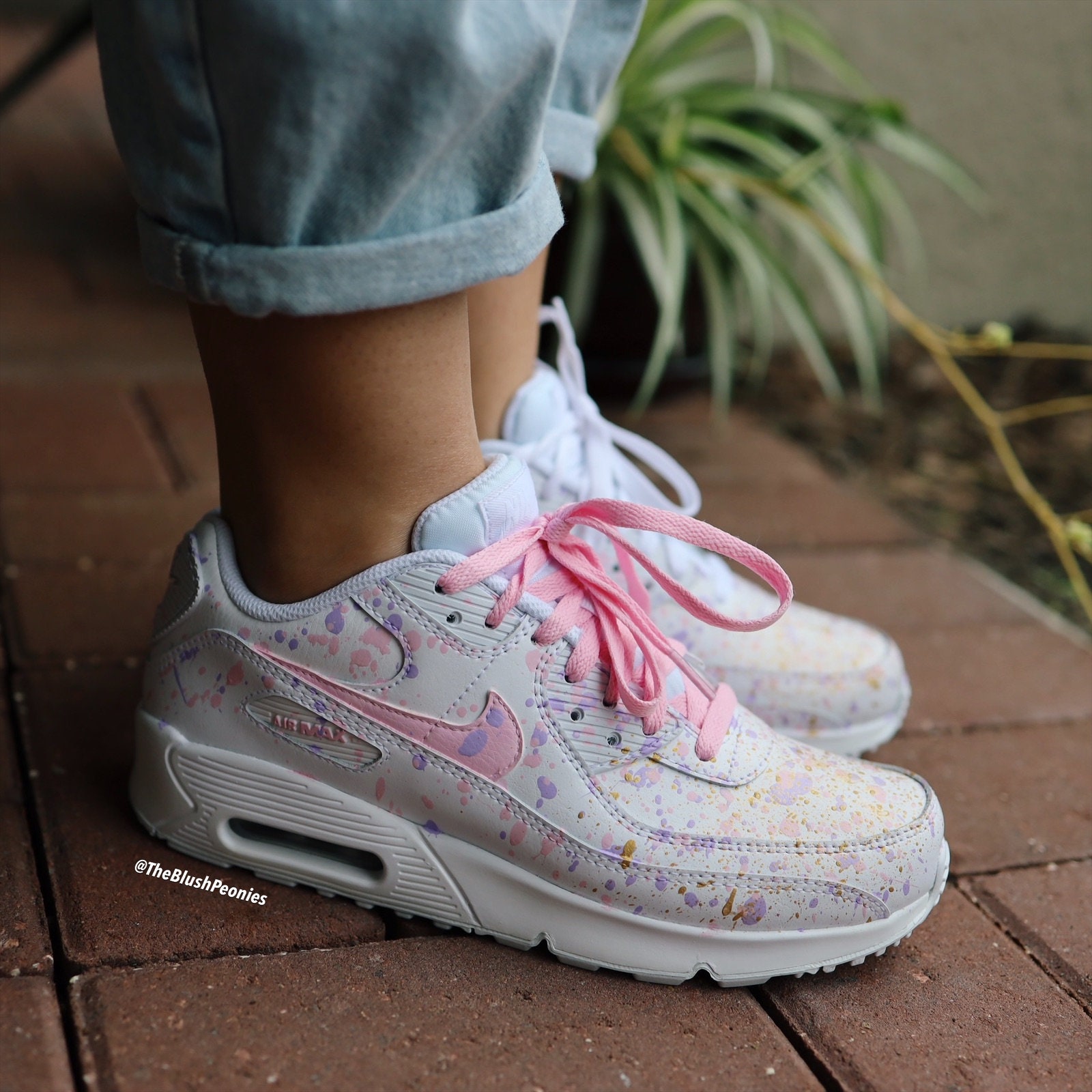 white pink and purple air max