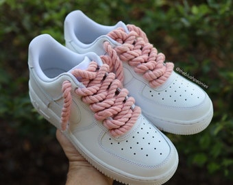 Custom Nike Force Low With Light Pink Rope Laces - Etsy