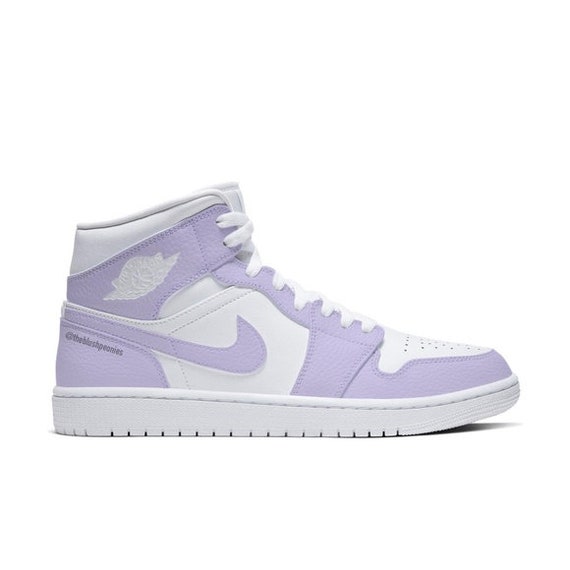 Custom Nike Jordan 1 Mid light Purple Custom Painted - Etsy