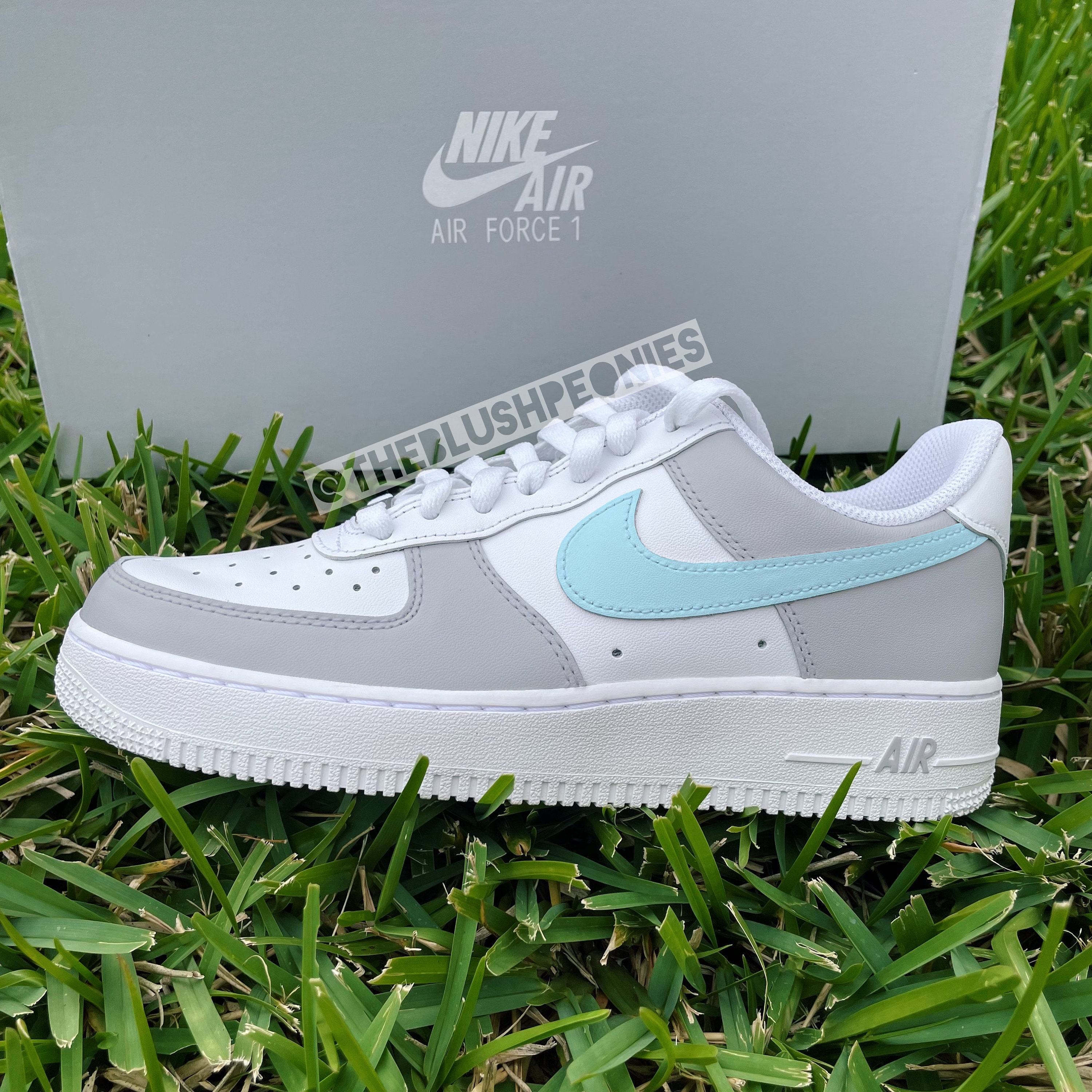 Air force 1 with light blue swoosh Clearance