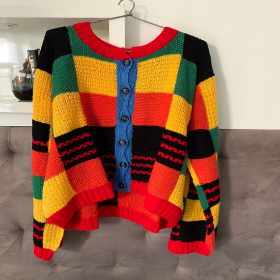 Harry Styles Inspired Colour Block Cardigan - Etsy
