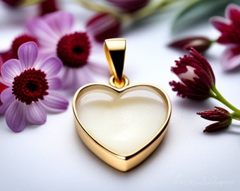 Gold DIY Breastmilk/ Keepsake Heart Necklace - Breastmilk Kit - Memorial Kit - Funeral flowers - Wedding flowers - Bridal bouquet