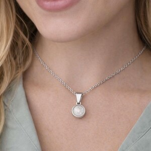 Silver DIY Breastmilk Pendant - Keepsake Necklace - Breastmilk Kit Round - Memorial Kit image 4