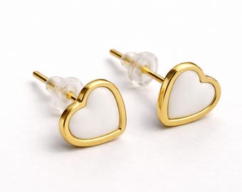 Orecchini a cuore dorati - Orecchini a cuore ricordo - Kit per latte materno - Kit commemorativo - Kit floreale - Kit per orecchini a cuore dorati per latte materno - Progetto fai da te