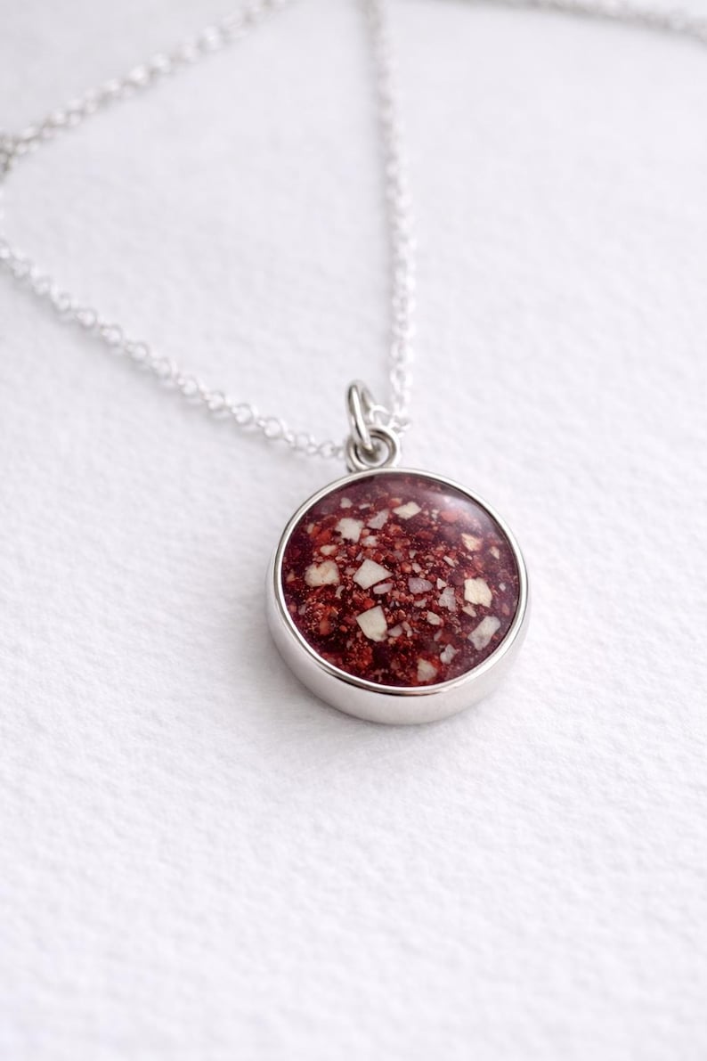 Silver DIY Breastmilk Pendant - Keepsake Necklace - Breastmilk Kit Round - Memorial Kit image 7