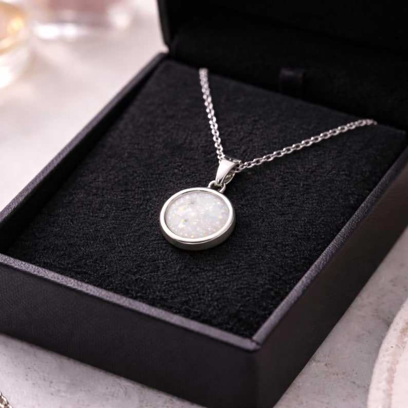 Silver DIY Breastmilk Pendant - Keepsake Necklace - Breastmilk Kit Round - Memorial Kit image 6