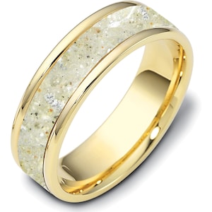 Gold cremation ring - Ash ring - memorial Ring