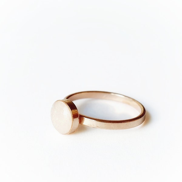 Rose Gold Vermeil ring bezel - Solid silver setting - keepsake blank - breastmilk ring - memorial ring - blank ring - bezel ring - round