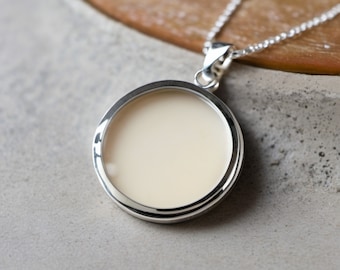 Collier de lait maternel/souvenir DIY en argent - Kit de lait maternel rond - Kit commémoratif