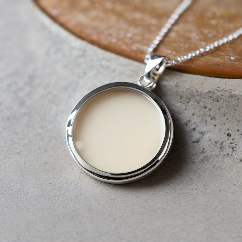 Silver DIY Breastmilk Pendant - Keepsake Necklace - Breastmilk Kit Round - Memorial Kit image 2