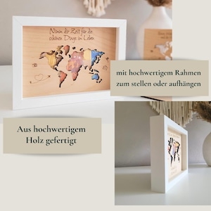 Geldgeschenk zum Geburtstag I Geldgeschenk im Bilderrahmen I Geldgeschenk Reise I Geldgeschenk Weltkarte I personalisierte Geschenke