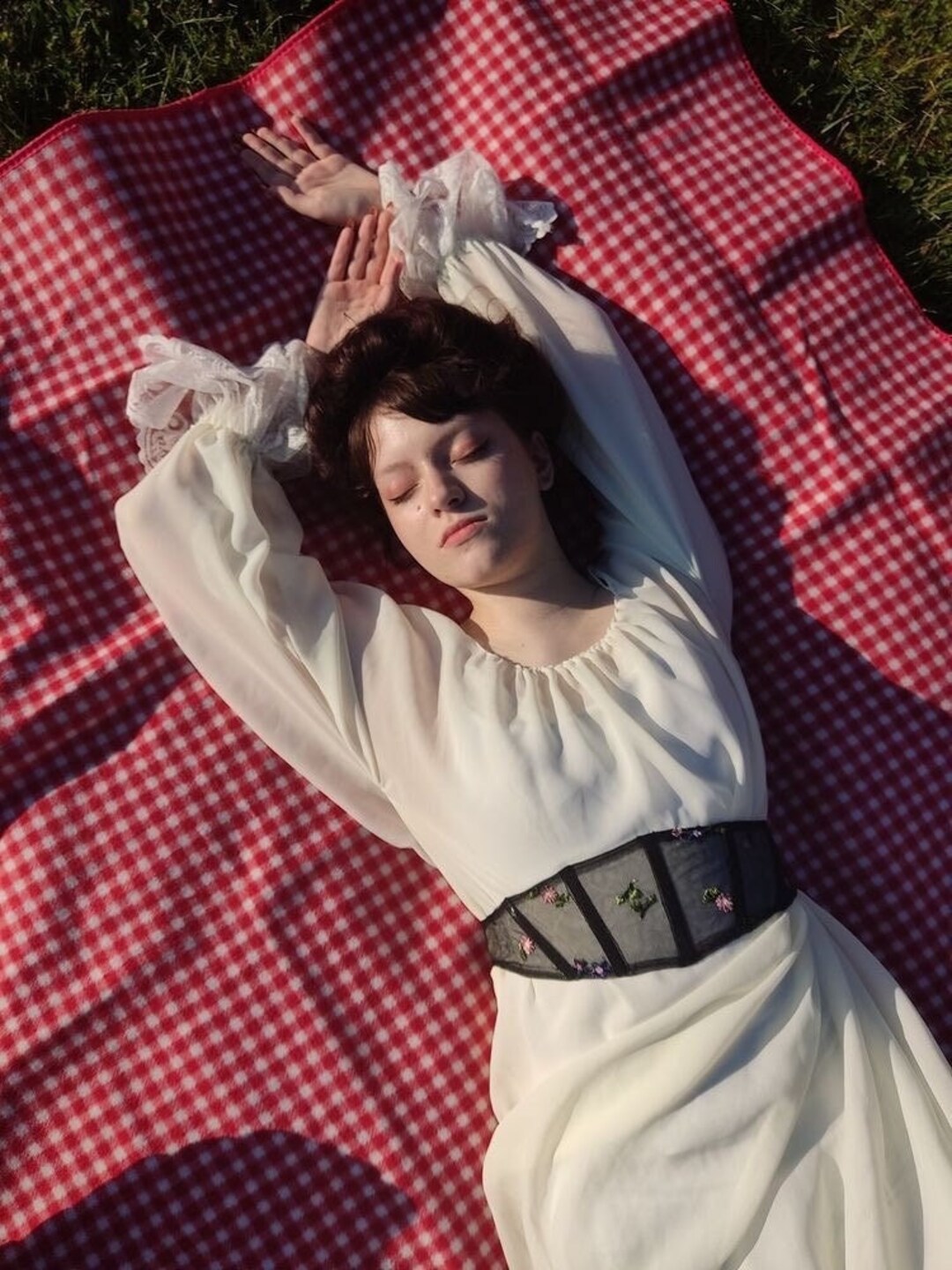 Black Floral Corset Belt Etsy