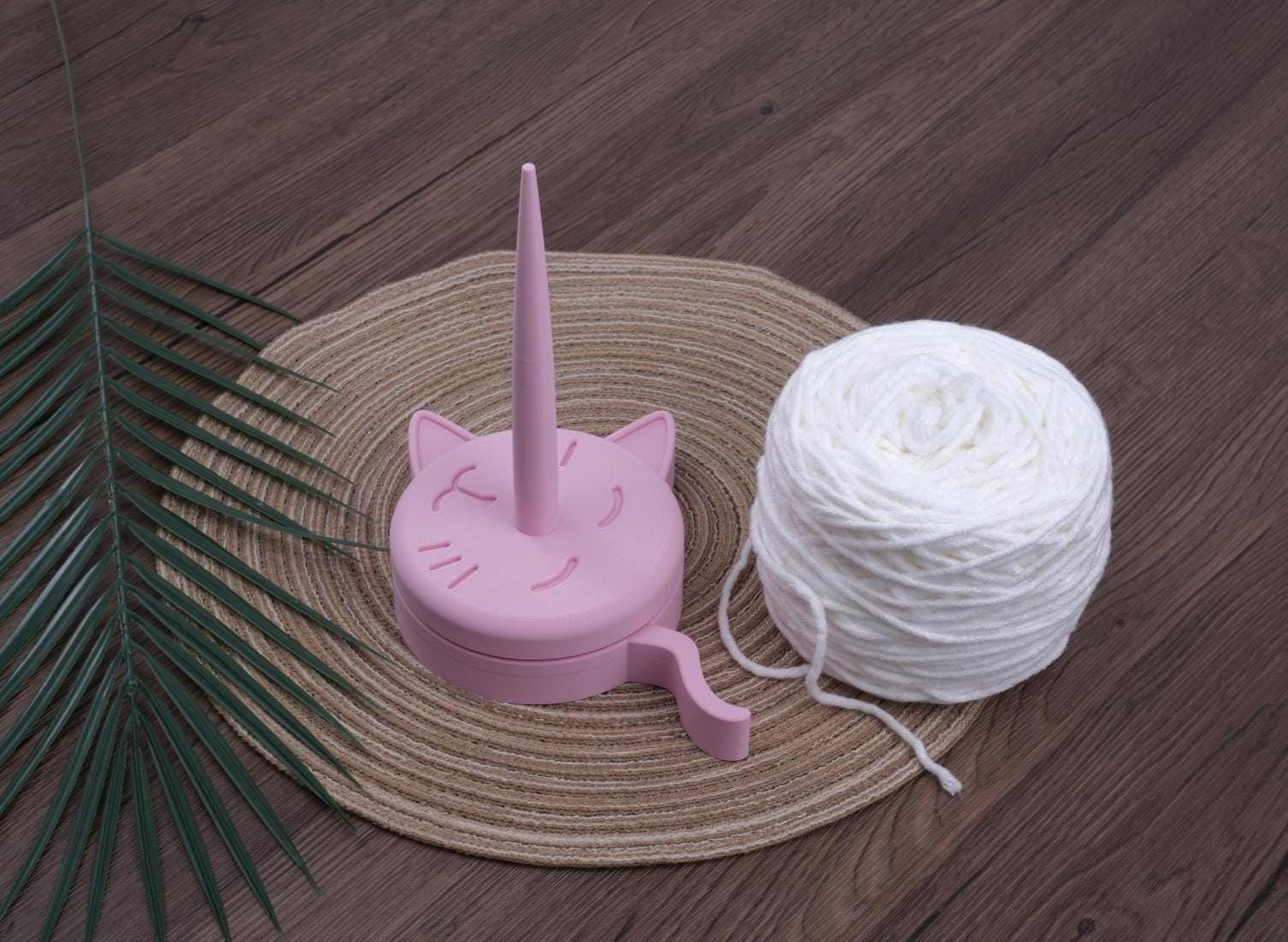 Purr-fect Custom Cat Yarn Holder 3D Printed, Pink Multi-Color Personalized Gift for Cat Lovers  Knitters Quiet Spinning Yarn Dispenser Decor