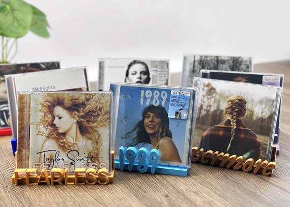 12pcs Custom 3D Printed CD Wall Display | Vinyl Record Stand / Black Gift-Ready Music Art for Album Lovers