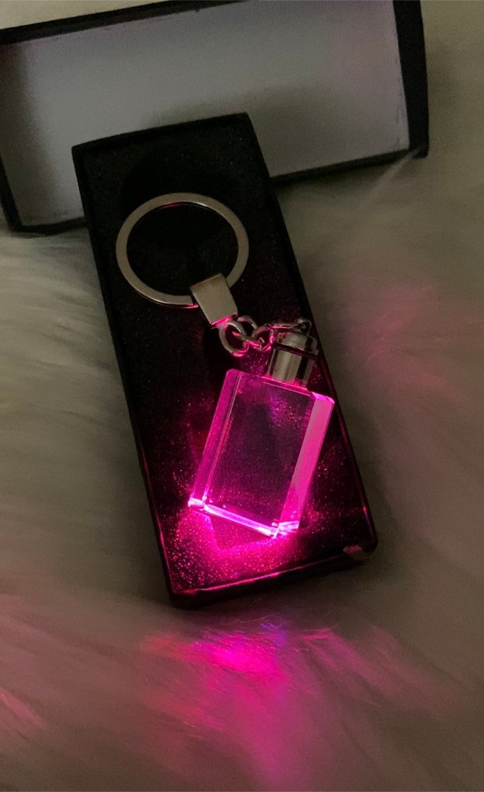 LED Crystal Light Up Keychain Etsy