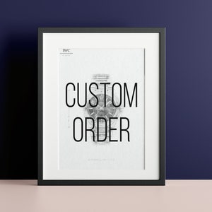 Impressão de relógio personalizada/personalizada - desenho técnico de relógio criado digitalmente