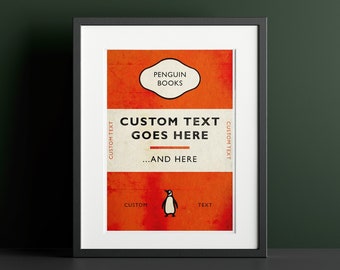 Fully customisable/personalised vintage aged Penguin classics book cover art physical print