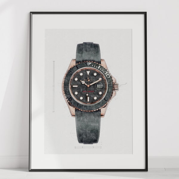 Rolex Yacht Master, Ref. 126655 - digitally created technical watch print