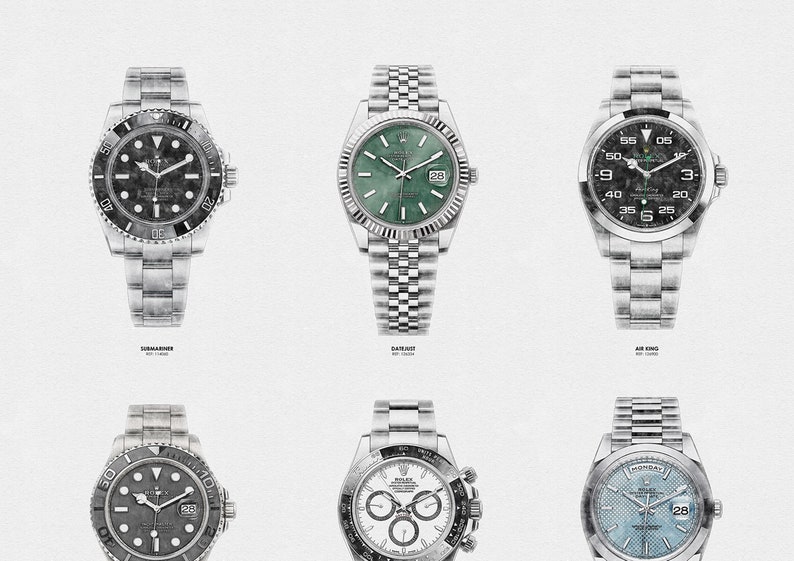 2023 Rolex Watches Collage - Digitally Created Technical Drawing - Etsy