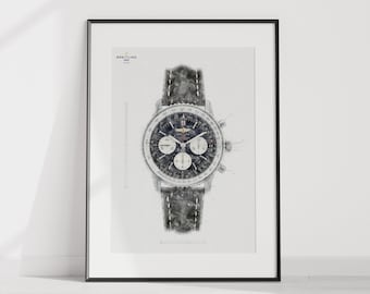 Breitling Navitimer B01 Ref. AB0120 - digitally created technical watch print