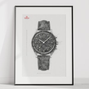Omega Speedmaster Moonwatch co-axial master chronometer, Ref. 310.32.42.50.01.002 - digitally created technical watch drawing
