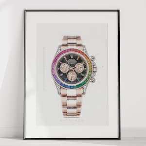 Rolex rainbow Daytona Ref. 116595RBOW - digitally created technical drawing