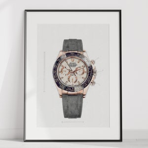 Rolex Daytona Ref. 116515LN - digitally created technical watch print