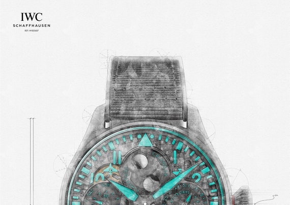 IWC Big Pilot s Watch Toto Wolff X Mercedez amg Petronas F1 Team Ref. IW503607 Digitally Created Technical Drawing Etsy Canada