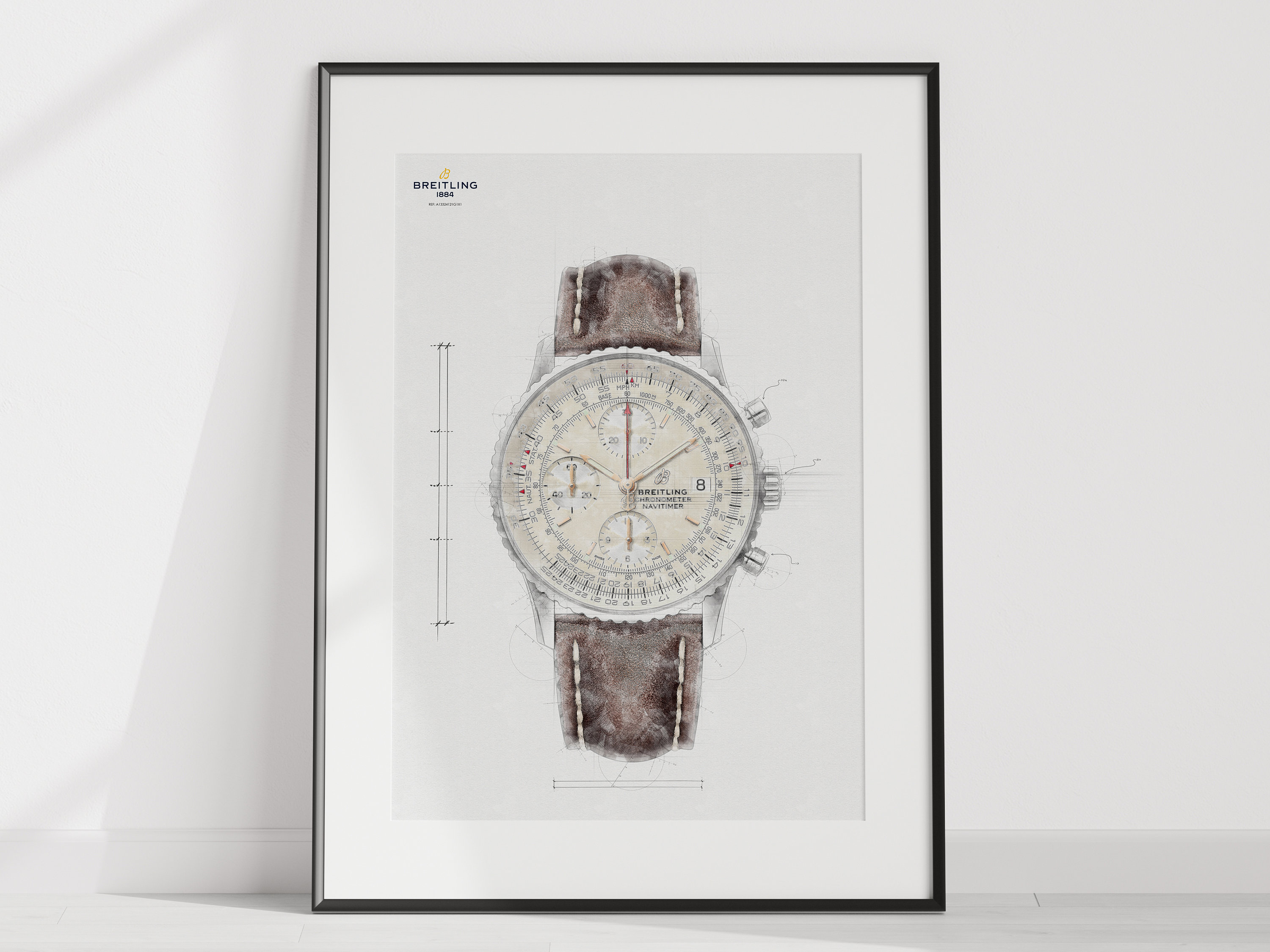 Breitling Navitimer B01 Ref. A13324121G1X1 Digitally Created Technical Watch Print Etsy Canada