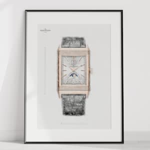 Jaeger LeCoultre Reverso tribute duoface calendar, Ref. 3912420 - Digitally created technical drawing