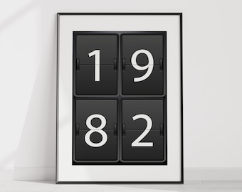 Flip clock / departure board - custom personalised home decor wall art print